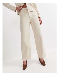 Allegra Patch Pocket Jean in Cream