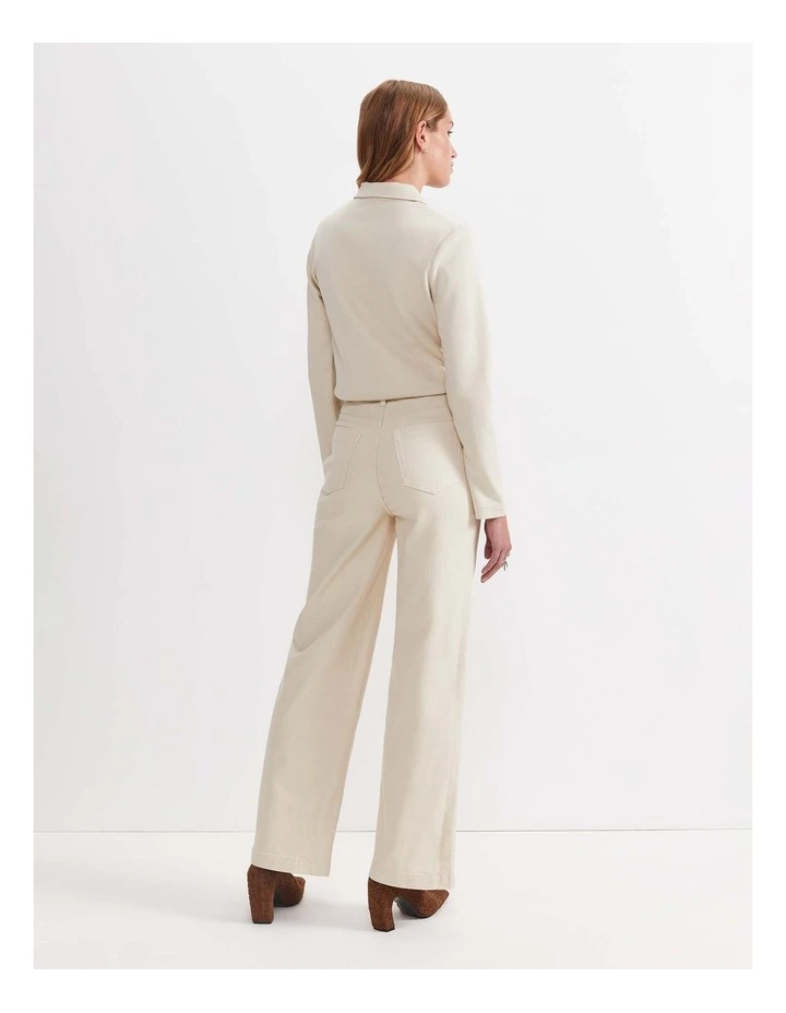 Allegra Patch Pocket Jean in Cream image 2