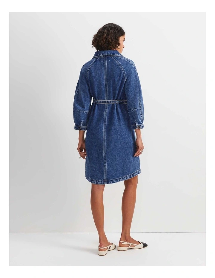Allegra Denim Mini Dress in Blue image 2