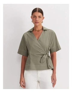 Shiloh Wrap Top in Green