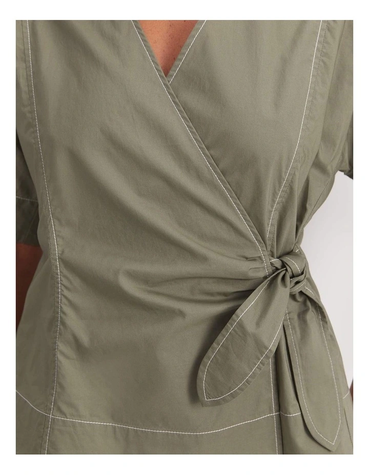 Shiloh Wrap Top in Green image 4