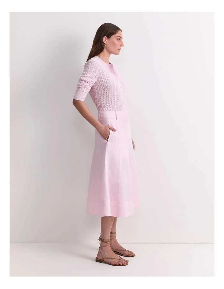 Vallerina Fit & Flare Midi Skirt in Pink image 3