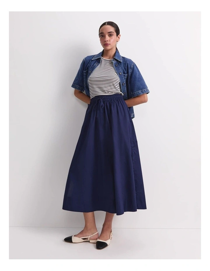 Tessa Midi Skirt in Blue image 3