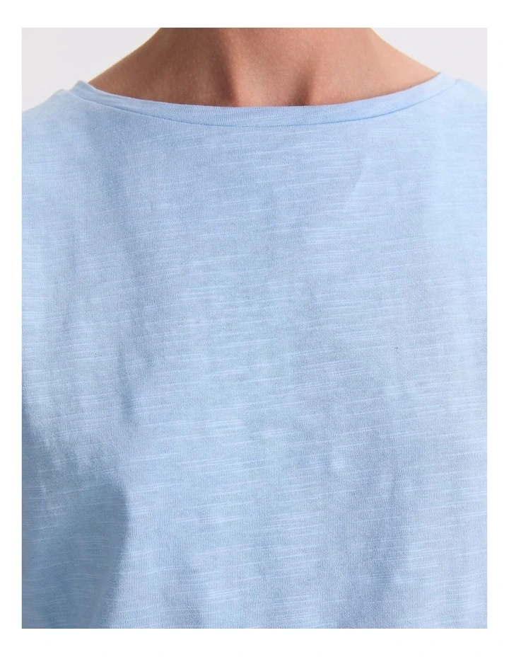 Alexa Slub Cotton Tee in Aqua image 6