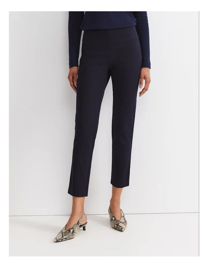 Felicity Flat Front Slim Pant in Navy image 1