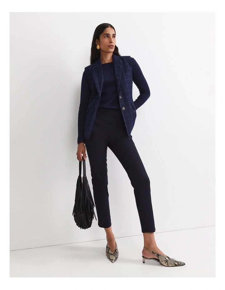 Felicity Flat Front Slim Pant in Navy image 5