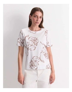 Franka Mercerised Cotton Tee in Brown