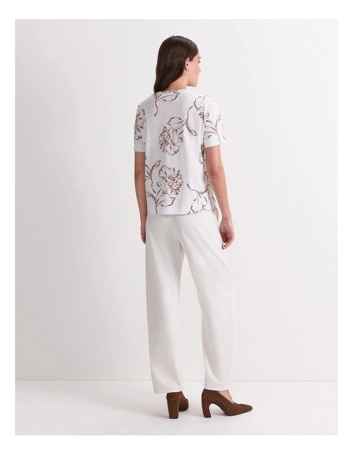 Franka Mercerised Cotton Tee in Brown image 2