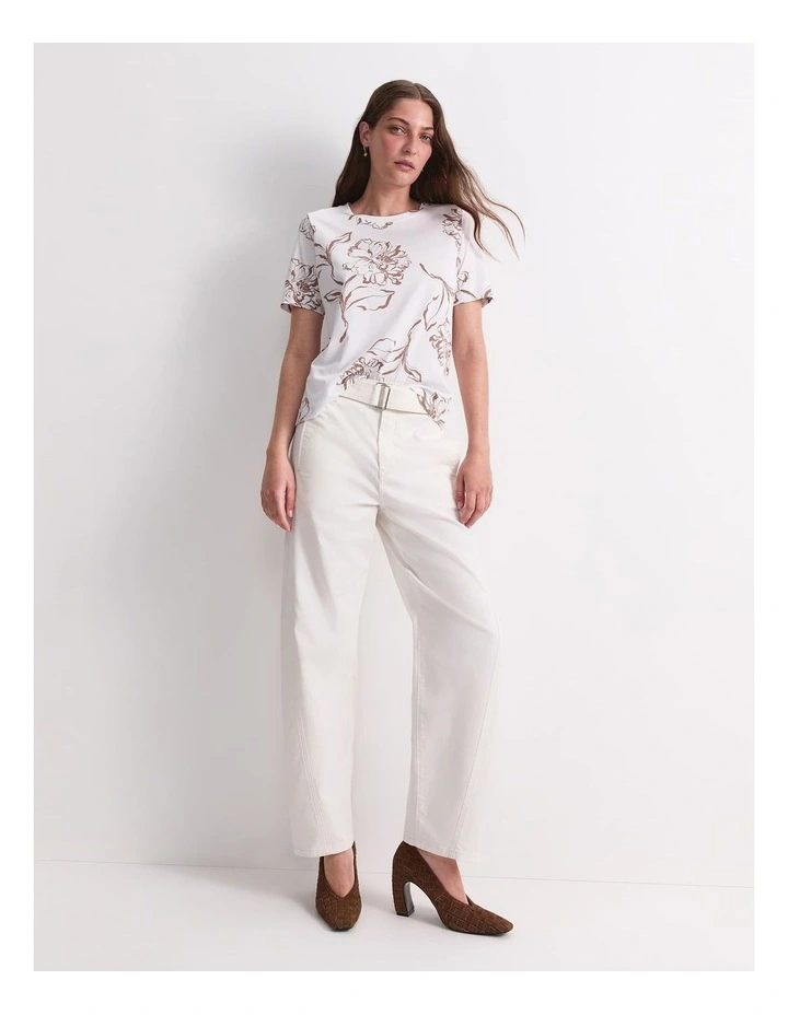 Franka Mercerised Cotton Tee in Brown image 3