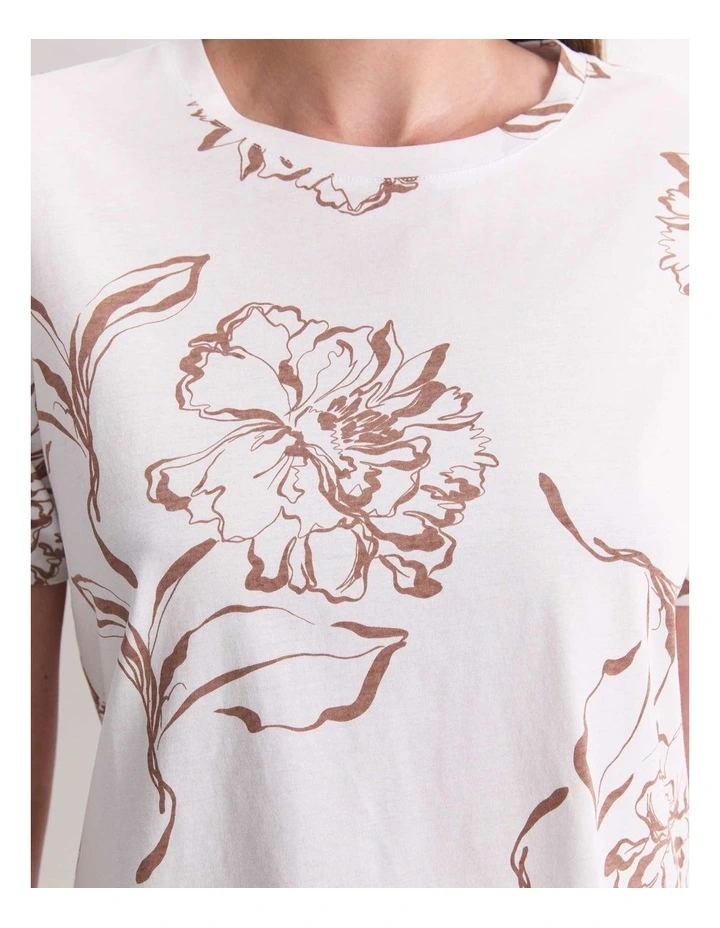 Franka Mercerised Cotton Tee in Brown image 4