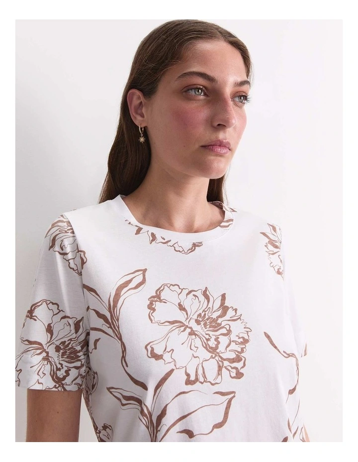 Franka Mercerised Cotton Tee in Brown image 5