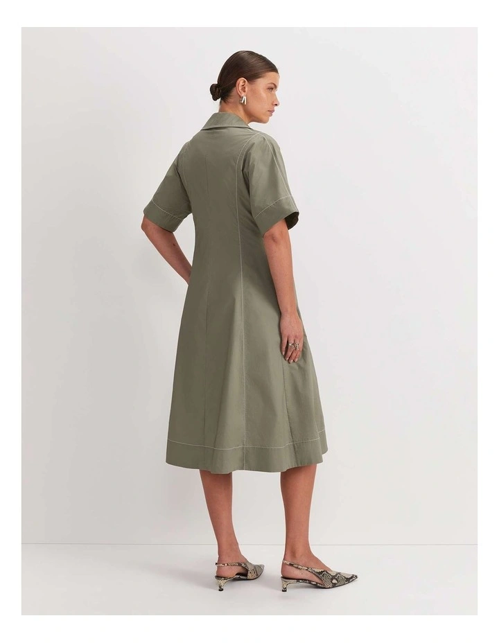 Shiloh Wrap Midi Dress in Green image 2
