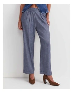 Rosa Elasticated Linen Pant in Blue