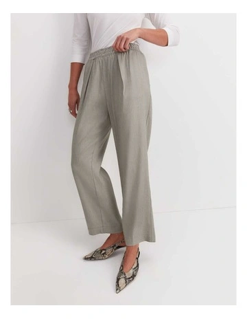 Rosa Straight Leg Linen Pant in Soft Khaki