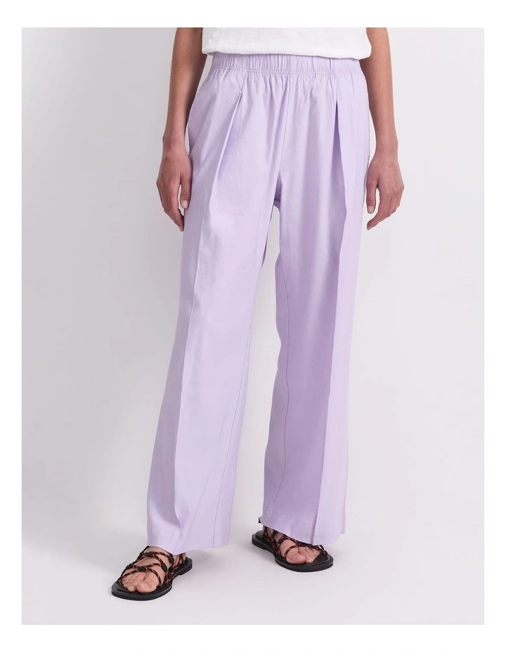 Rosa Straight Linen Pant in Purple image 1