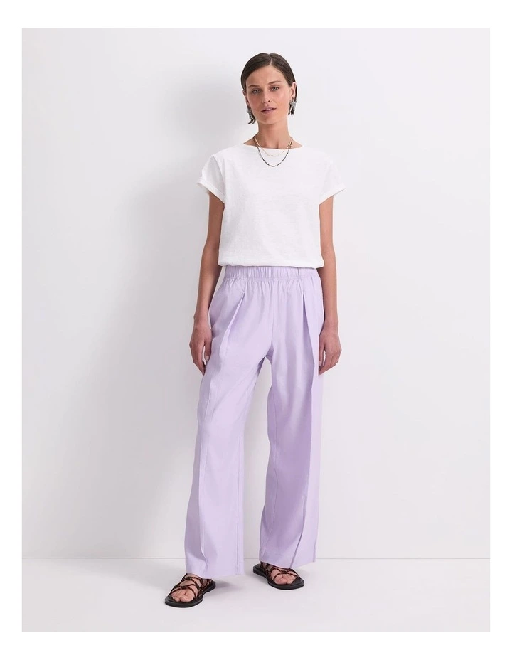 Rosa Straight Linen Pant in Purple image 4