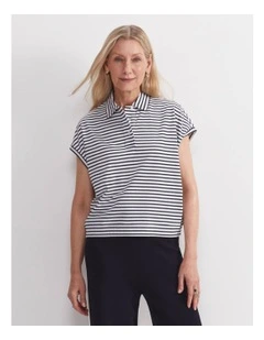 Marjorie Stripe Tee in Navy