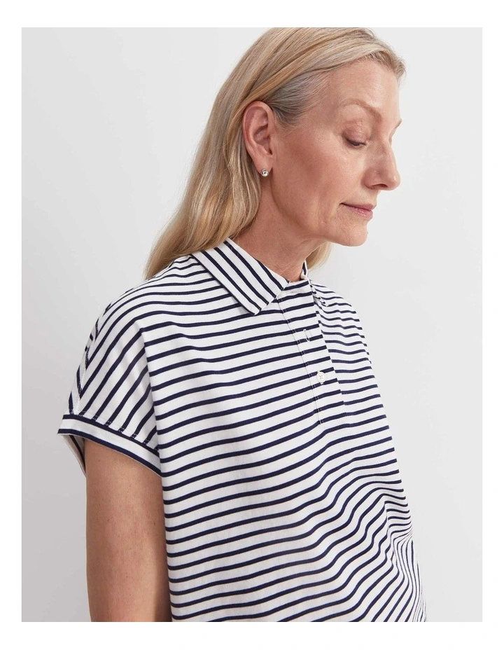 Marjorie Stripe Tee in Navy image 3