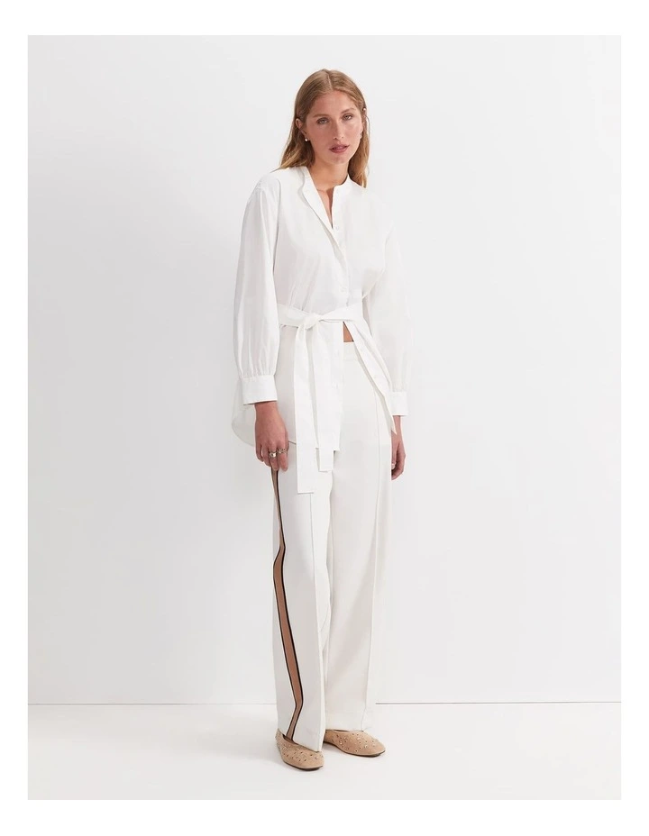 Amelie Tie-Waist Blouse in White image 3