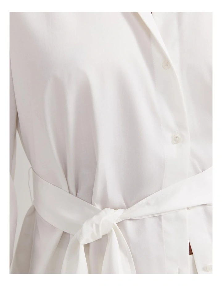 Amelie Tie-Waist Blouse in White image 5