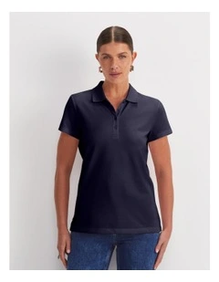 Jolene Pique Polo in Navy