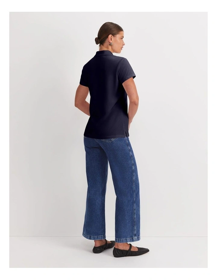 Jolene Pique Polo in Navy image 2