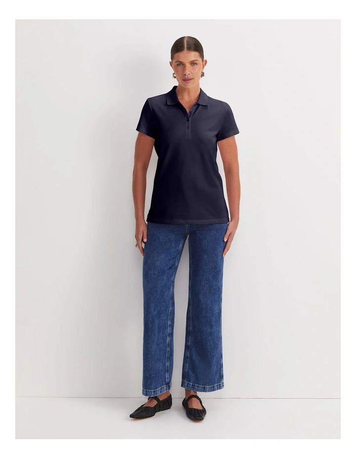 Jolene Pique Polo in Navy image 4