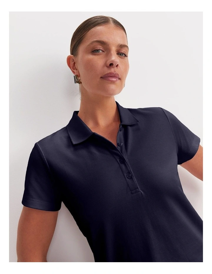 Jolene Pique Polo in Navy image 5