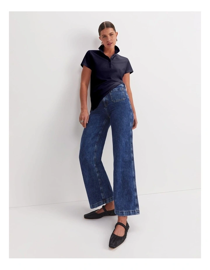 Jolene Pique Polo in Navy image 6