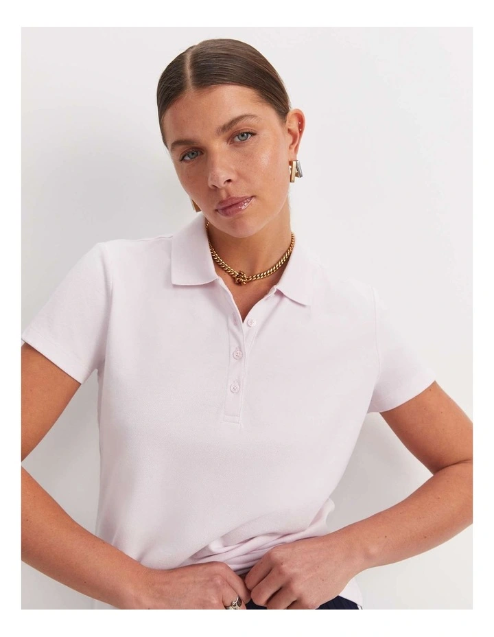 Jolene Pique Polo in Pink image 1