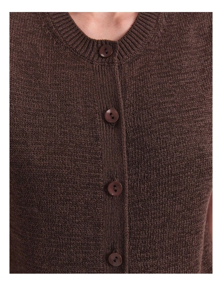 Josie Tape Yarn Vest in Brown image 7