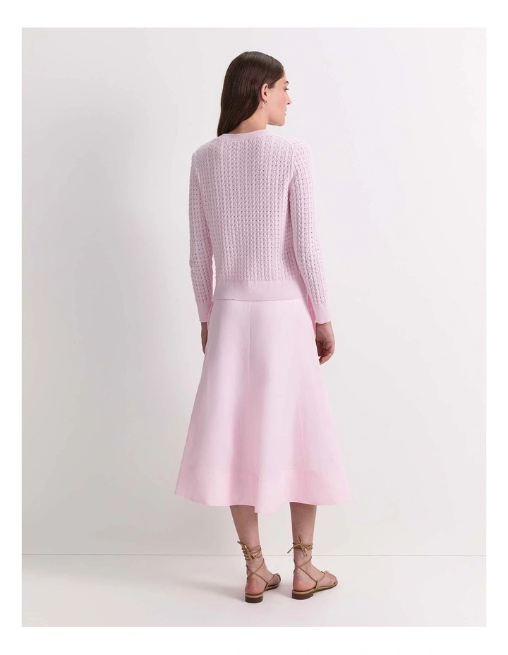 Elka Pointelle Cardigan in Pink image 2