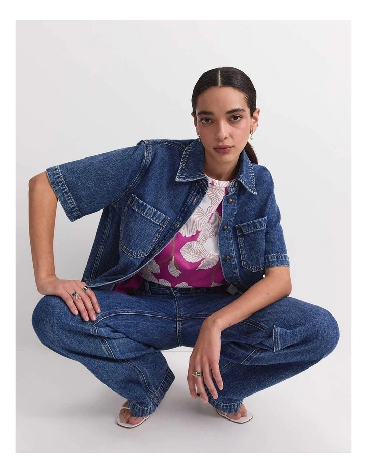 Manon Mercerised Cotton Tee in Pink image 2
