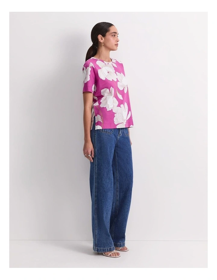 Manon Mercerised Cotton Tee in Pink image 3