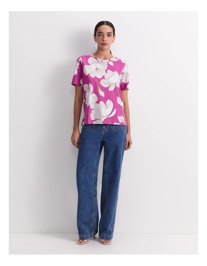Manon Mercerised Cotton Tee in Pink image 4