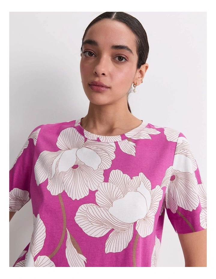Manon Mercerised Cotton Tee in Pink image 5