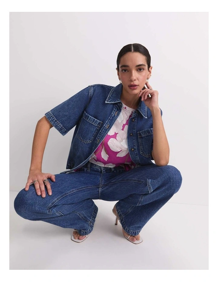 Manon Mercerised Cotton Tee in Pink image 6