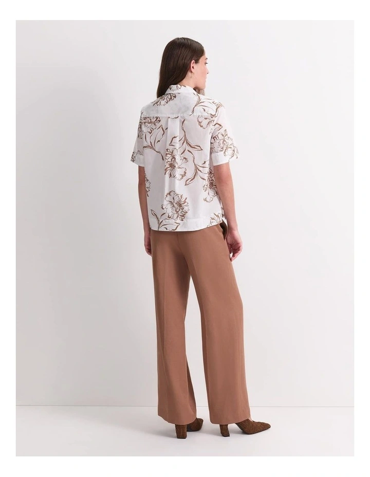 Franka Short Sleeve Lily Voile Shirt in Brown image 2