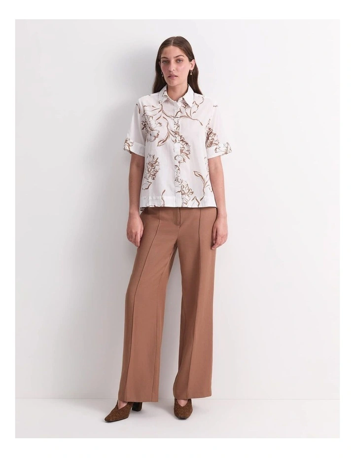 Franka Short Sleeve Lily Voile Shirt in Brown image 3