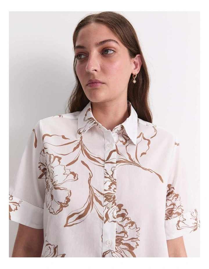 Franka Short Sleeve Lily Voile Shirt in Brown image 4