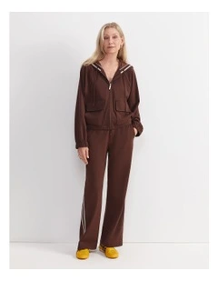 Misha Hooded Track Jacket in Brown