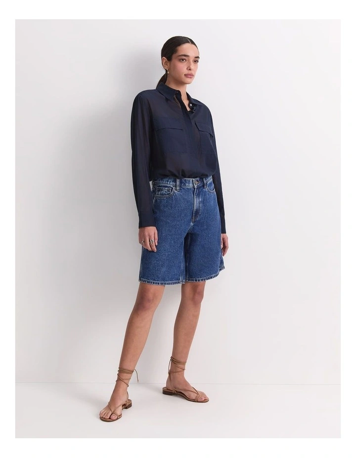 Allegra Denim Short in Blue image 3
