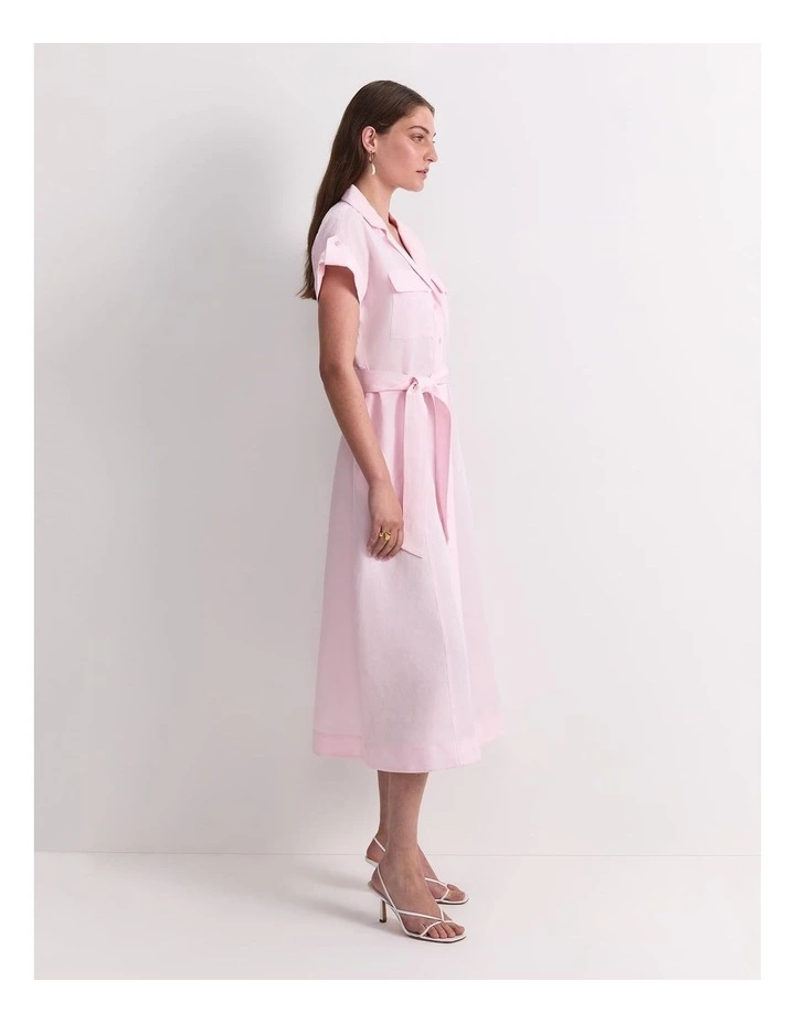 Vallerina Soft Shirt Midi Dress in Pink image 4