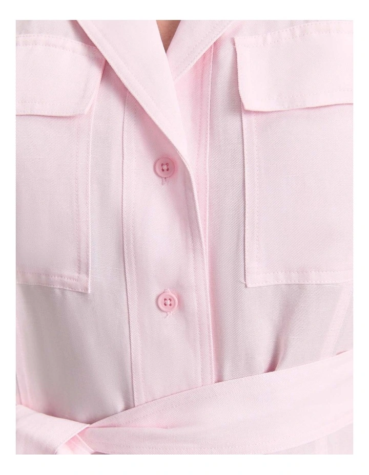 Vallerina Soft Shirt Midi Dress in Pink image 5