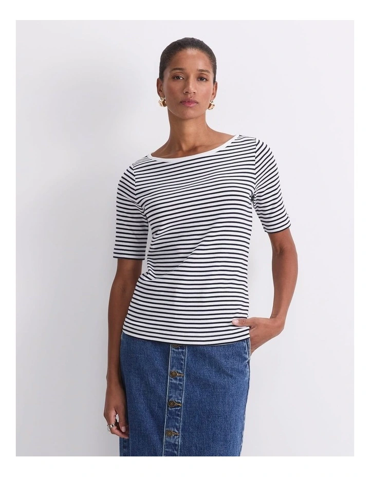 Heidi Boat Neck Half Sleeve Tee image 1
