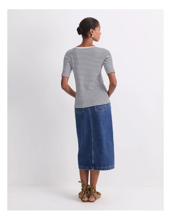 Heidi Boat Neck Half Sleeve Tee image 2