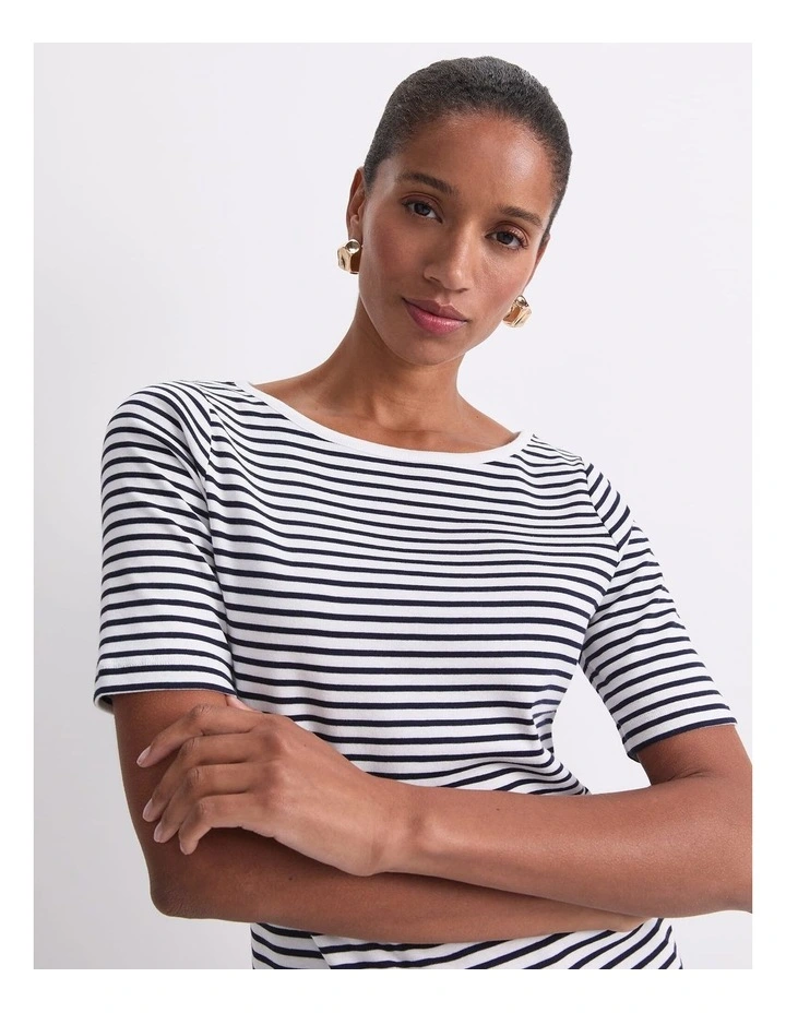 Heidi Boat Neck Half Sleeve Tee image 3