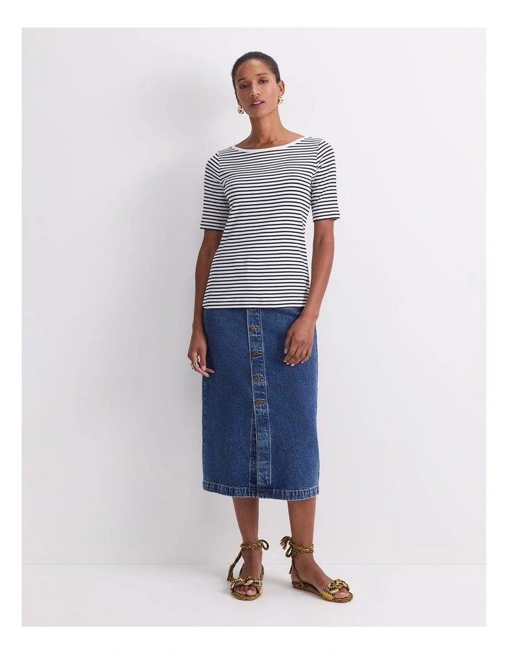 Heidi Boat Neck Half Sleeve Tee image 4