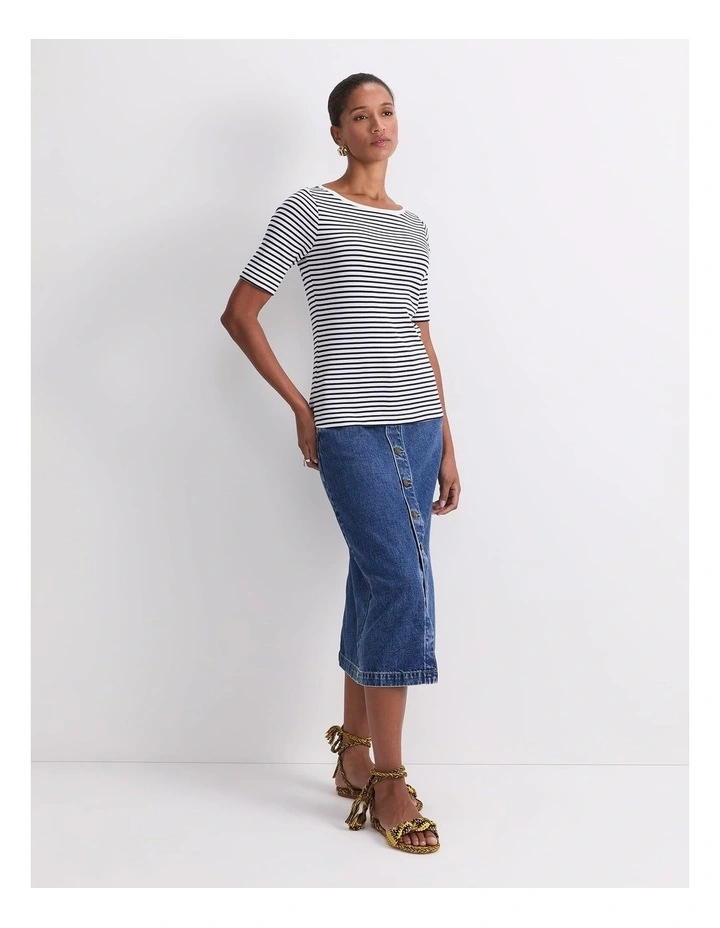 Heidi Boat Neck Half Sleeve Tee image 5