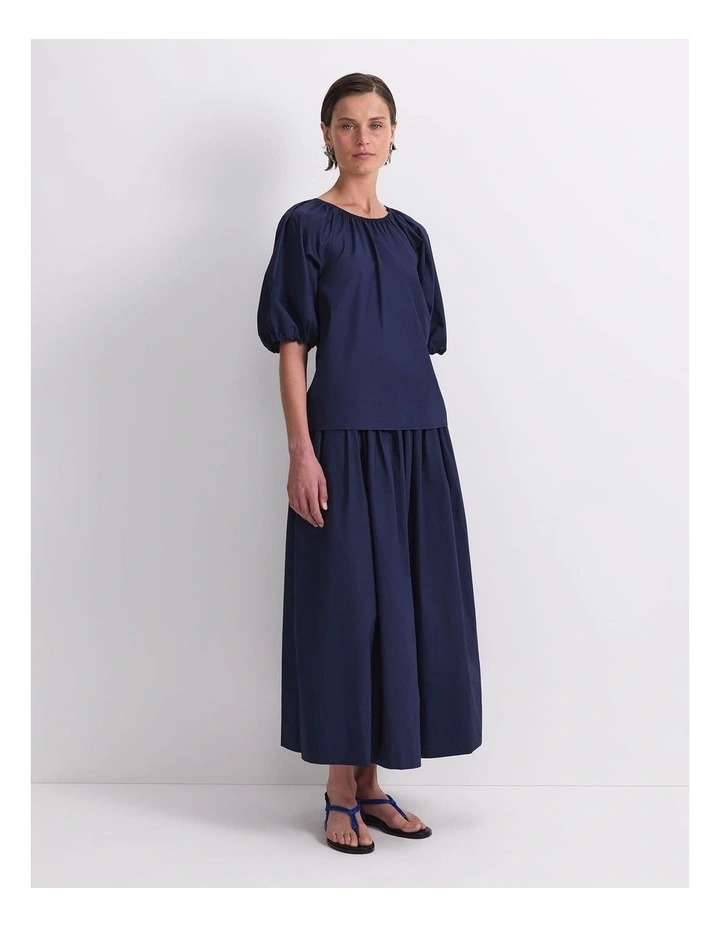 Nila Tie Half Sleeve Blouse in Navy image 3
